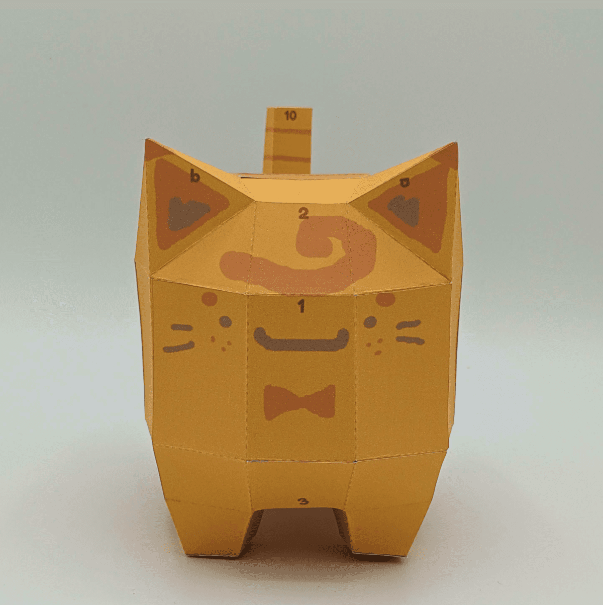 Orange Cat Papercraft Kit - Fubzo Papercraft